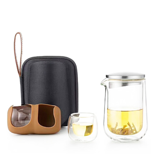 Custom Design Portable Travel Carrying Case for Double Wall Glass Tea Set